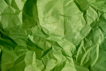 Old crumpled green paper texture