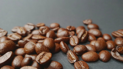 Coffee beans on a black background