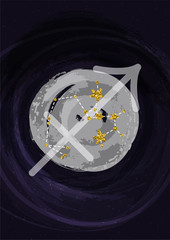 Zodiac Sagittarius sign A4 print poster with constellation symbol. Vector illustration banner.