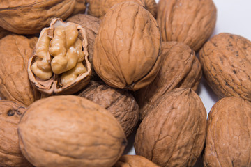 group of nuts isolated on white