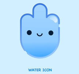 Cute smiling happy water drop character. Vector flat cartoon character illustration. Isolated on white background.Water drop character concept with plain colors.