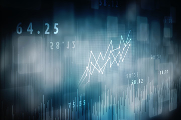 2d rendering Stock market online business concept. business Graph 