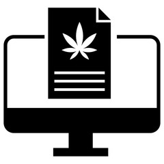 Job, document, marijuana icon. Element of marijuana icon. Solid icon for website design and development, app development Premium icon