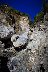 Fototapeta na wymiar rocky gorge in the surroundings of Bormio