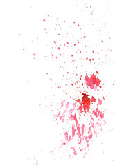 Obraz na płótnie Canvas Beautiful watercolor ink drops on white paper, splatter spreading on clear background. Perfect for motion graphics, digital composition.