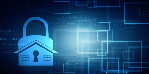 2D rendering home protection lock