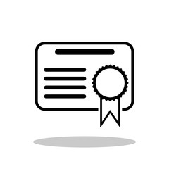 Certificate icon in flat style. Achievement / Award / Grant / Diploma symbol for your web site design, logo, app, UI Vector EPS 10.