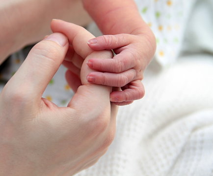 baby hand with white background stock photo