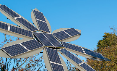 solar panels in an outdoor park