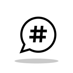 Hashtag icon in flat style. Hashtag symbol for your web site design, logo, app, UI Vector EPS 10.