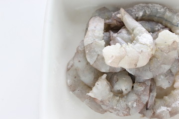  Freshness prawn and seasoning on plate