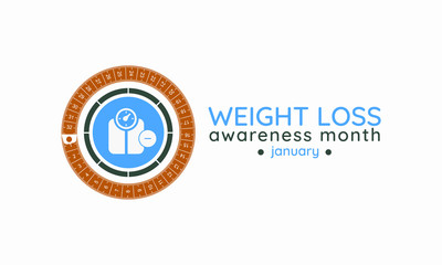 Vector illustration on the theme of Weight loss awareness month of January.