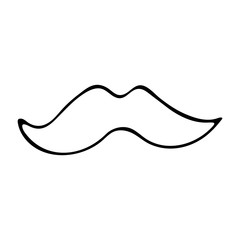 Obraz premium Santa Claus mustache on a white background in the style of doodle black and white. Icon vector