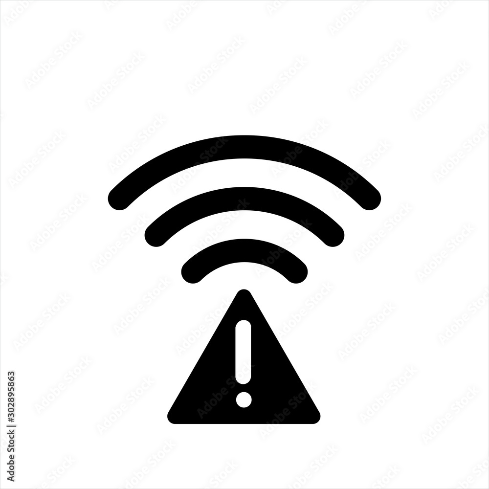 Poster wifi warning icon in trendy flat style isolated on background. wifi warning icon page symbol for you