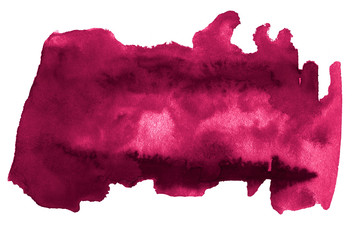 Watercolor Persian red is a trend color, bright isolated spot with divorces and borders. Burgundy watercolor frame with copy space for text.