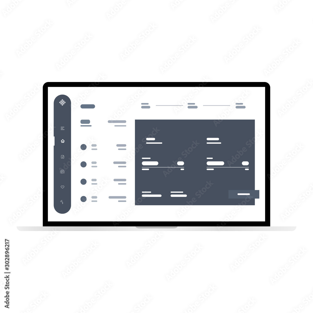 Poster web design. website template for laptop. elements for laptop and web applications. user interface ui