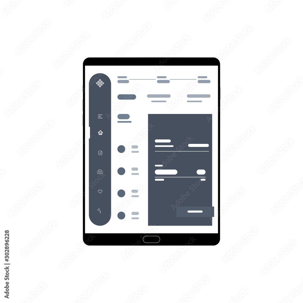 Poster web design. website template for tablet. elements for tablet and web applications. user interface ui
