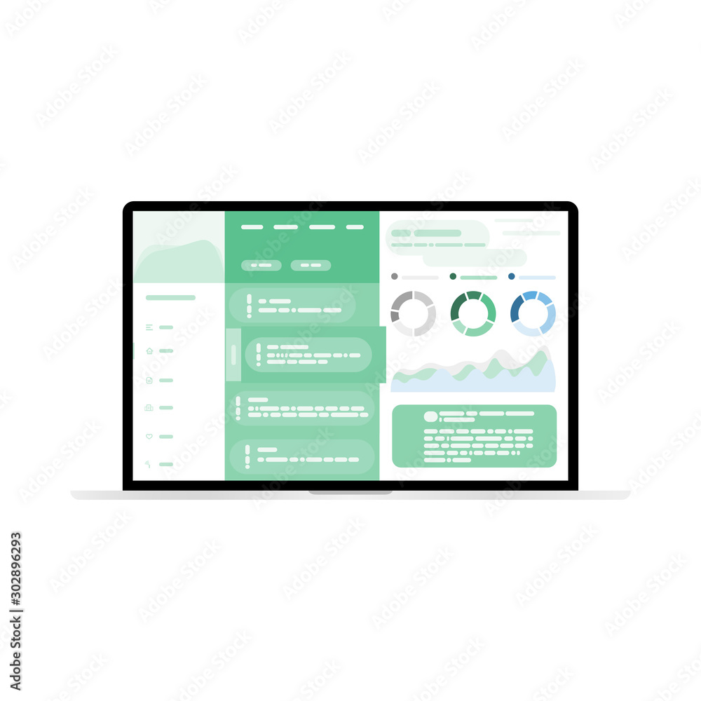 Poster web design. website template for laptop. elements for laptop and web applications. user interface ui