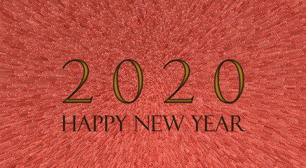 Fototapeta na wymiar Greeting card wishing Happy New Year 2020