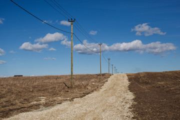 The street in the cottage settlement under construction