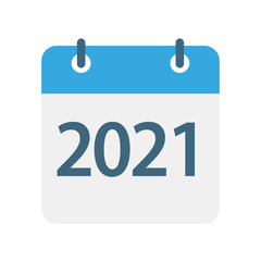2021 year - Calendar Leaf Icon. Vector illustration