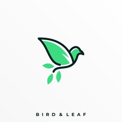 Bird Line Illustration Vector Template