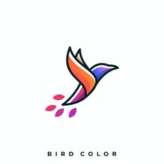 Bird Line Illustration Vector Template