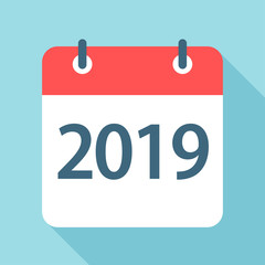 2019 year - Calendar Leaf Icon. Vector illustration