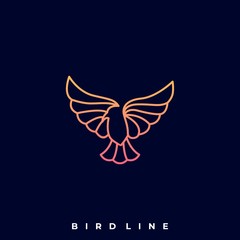 Fototapeta premium Bird Line Illustration Vector Template