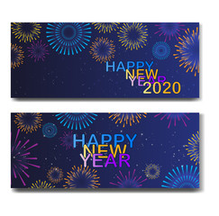 Set of Happy New Year Banner
