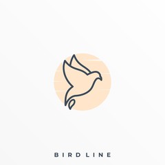 Bird Line Illustration Vector Template