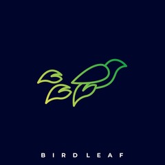 Bird Line Illustration Vector Template