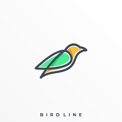 Bird Line Illustration Vector Template