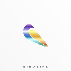 Bird Line Illustration Vector Template