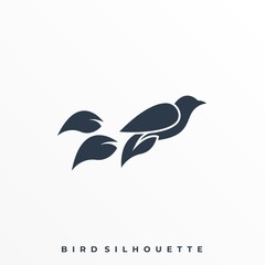 Minimalist Flying Bird Illustration Vector Design Template