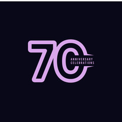70 Years Anniversary Celebrations Vector Template Design Illustration