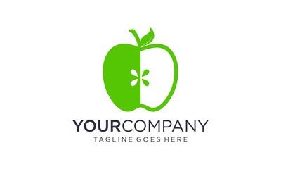 Green apple logo design concept