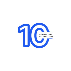 10 Years Anniversary Celebrations Vector Template Design Illustration