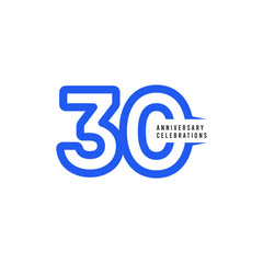 30 Years Anniversary Celebrations Vector Template Design Illustration