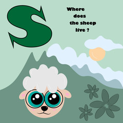 Alphabet in pictures with animals. Cute animals, abc