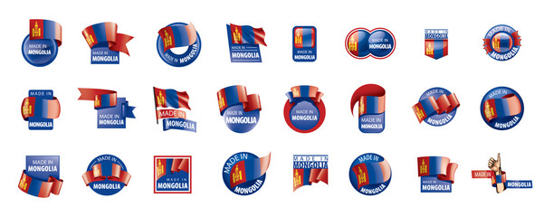 Mongolia flag, vector illustration on a white background