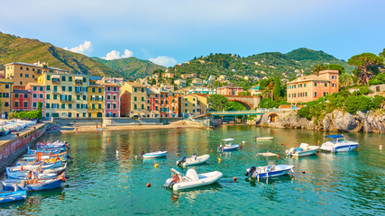 Panorama of Genoa Nervi town - obrazy, fototapety, plakaty