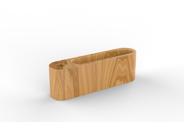 Blank Business Card and Pen Holder Clock, 3d render illustration.