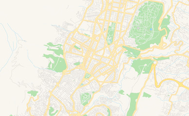 Fototapeta na wymiar Printable street map of Tutamandahostel, Ecuador