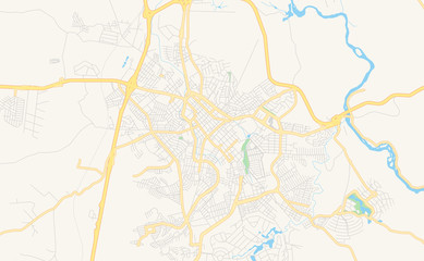 Printable street map of Itu, Brazil