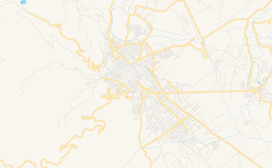 Printable street map of Cajamarca, Peru