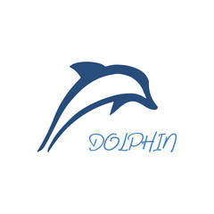 Jumping dolphin silhouette icon shape. Dolphin vector illustration