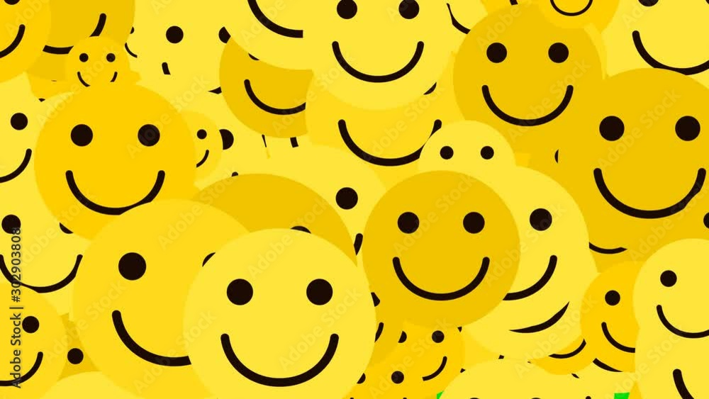 Poster abstract smile face background animation smile face appear and disappear with moving animation 4k vi