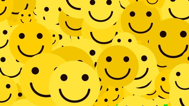  abstract  smile face background  Animation smile face appear and disappear with moving animation   4K video on green background