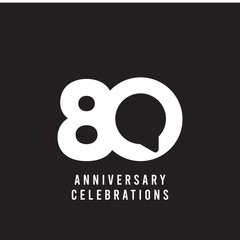 80 Years Anniversary Celebrations Vector Template Design Illustration